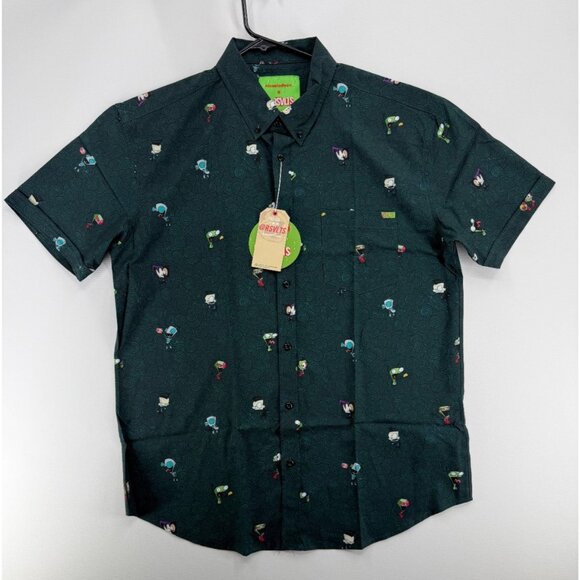 RSVLTS Other - RSVLTS Invader Zim Invaders from Irk KUNUFLEX Short Sleeve Shirt Mens XL NWT